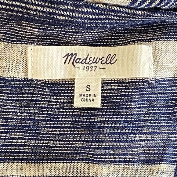 Madewell 100% Linen Striped Racerback Sleeveless Maxi Dress Sz S - Picture 9 of 13